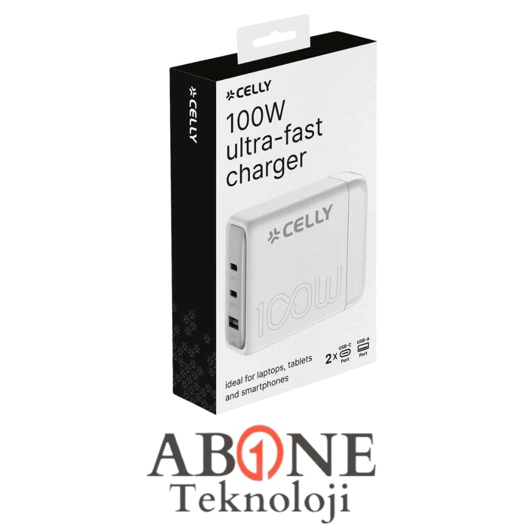 Celly 100W Ultra Hızlı Sarj Adaptörü (PS3GAN100WWH)