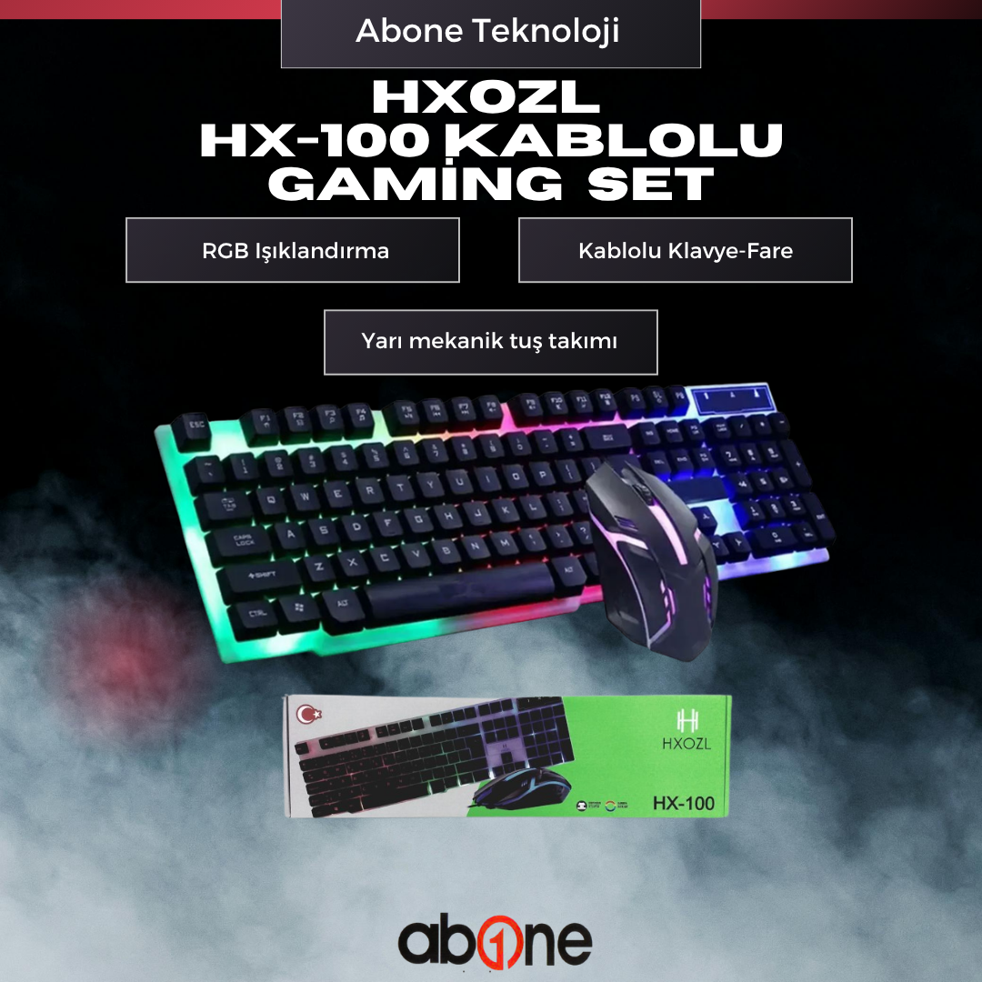 HXOZL HX-100 Gaming Klavye | Metal Gövde | Rainbow LED | Fiyat/Performans
