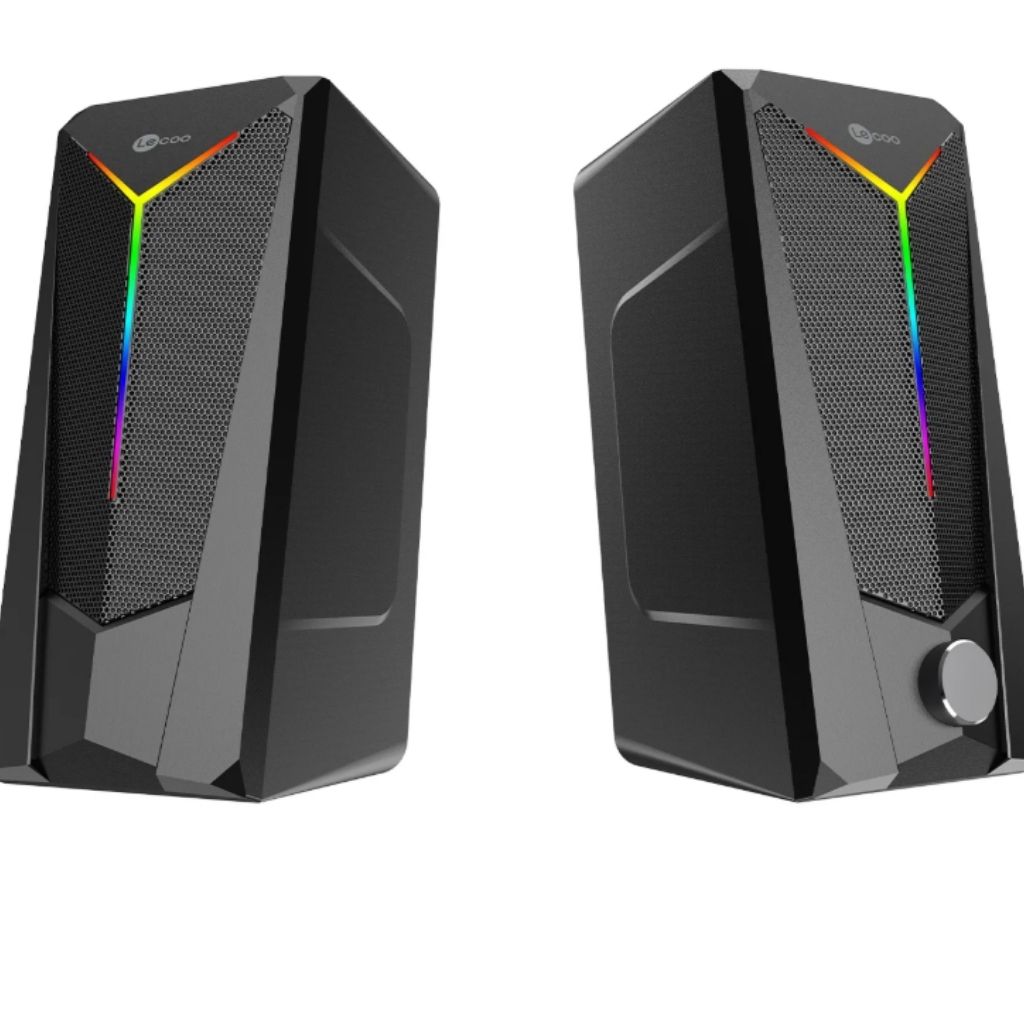 Lecoo DS104 Kablolu USB + 3.5mm Jack 6W RGB Aydınlatmalı Masaüstü Hoparlör Siyah