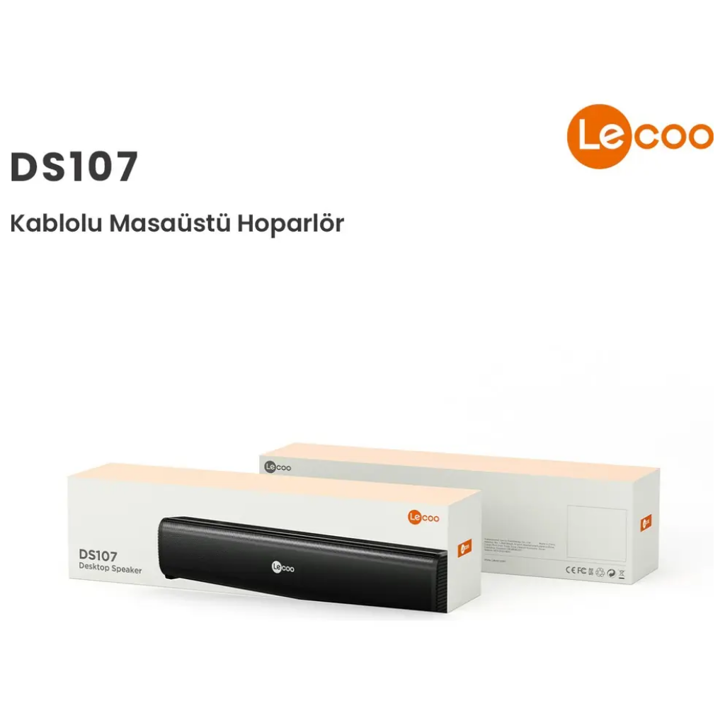Lecoo DS107 Kablolu USB/AUX Stereo 6W Soundbar Taşınabilir Hoparlör Siyah